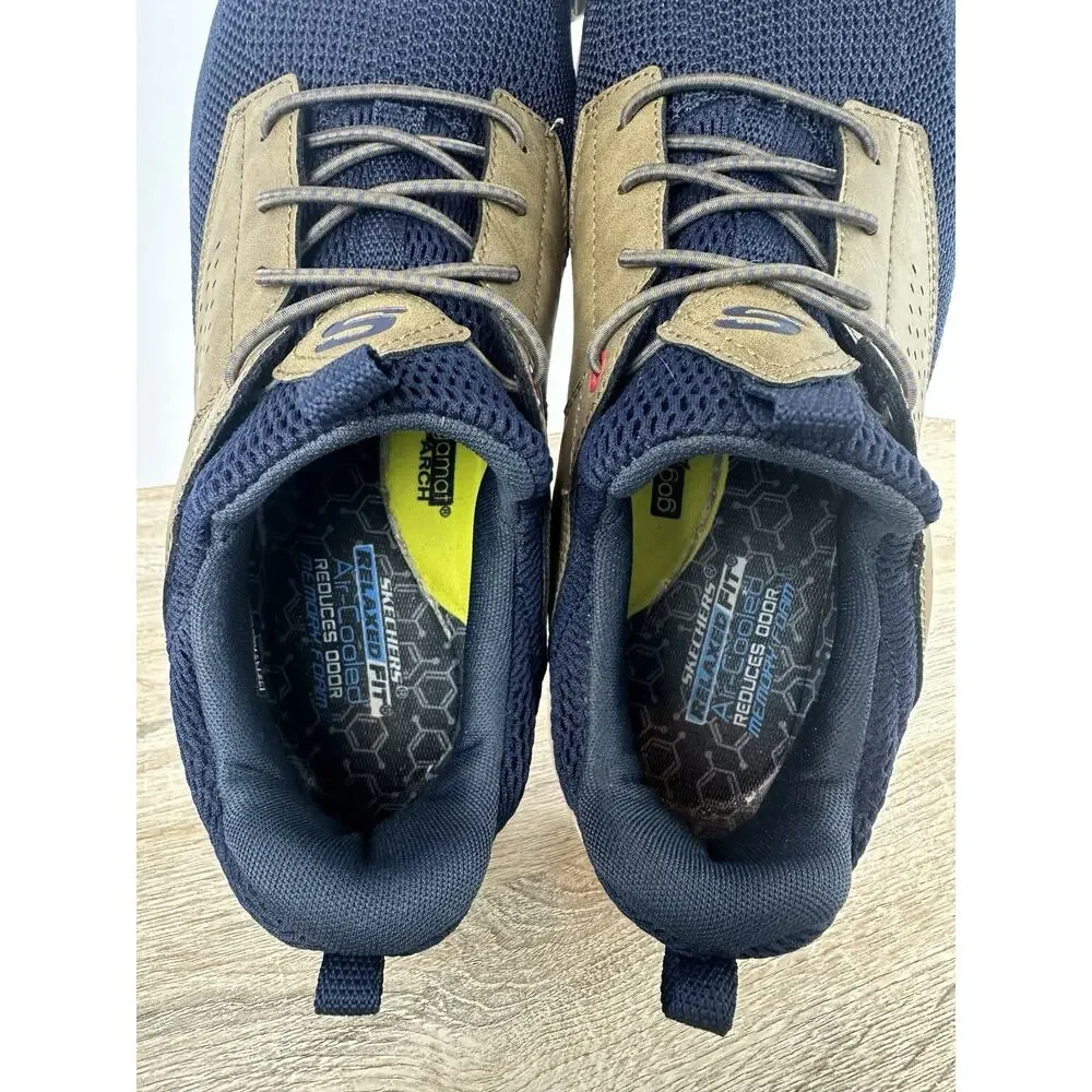 Skechers 210892 Relaxed Fit Air Cooled Memory Foam Men’s US 12 Navy Tan